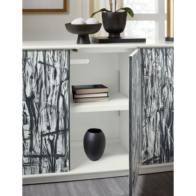 Graffitio Black and White Transitional Credenza