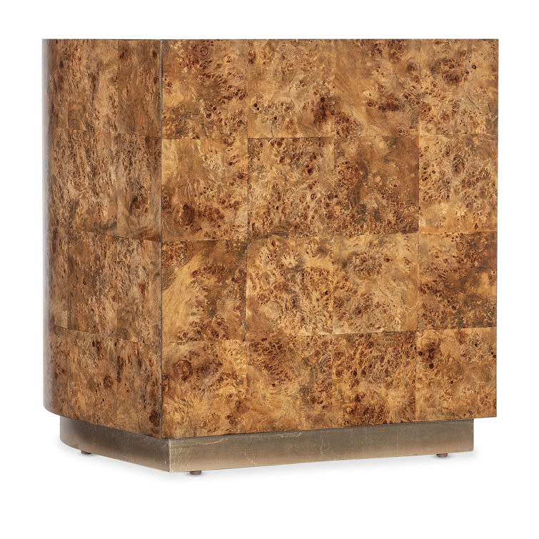 Transitional Brown and Gold Wood Accent Table