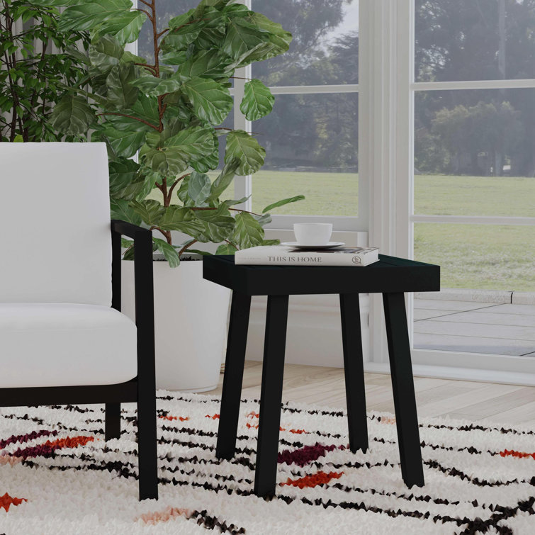 Armando Black Aluminum Square Outdoor Side Table