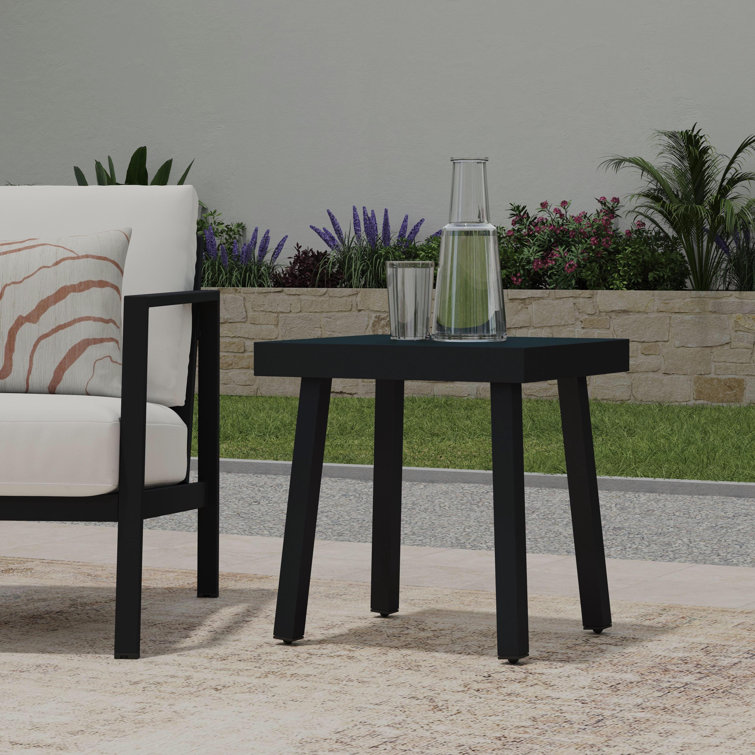 Armando Black Aluminum Square Outdoor Side Table