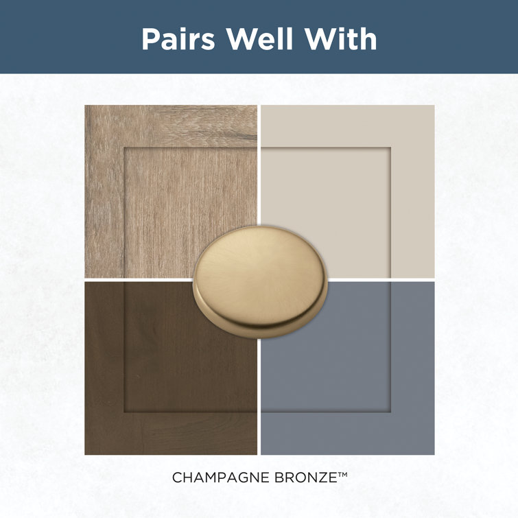 Champagne Bronze Modern Bar Cabinet Pulls with Mounting Hardware