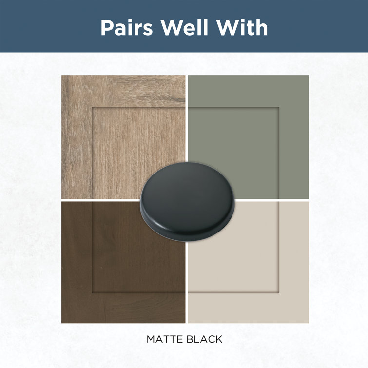 Matte Black Round Brass Mushroom Cabinet Knobs Multipack