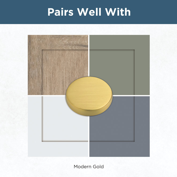 Brushed Brass and Glass Oval Cabinet Knobs, 1.5" (4-Pack)