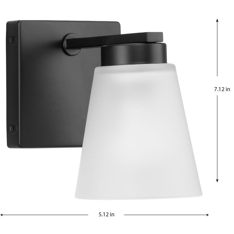 Matte Black Steel One-Light Vanity Fixture