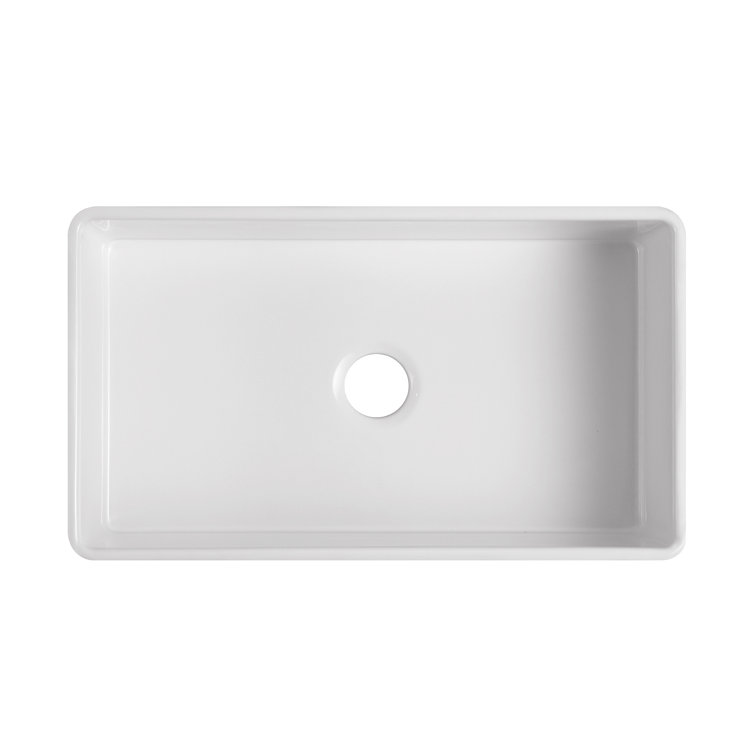 Premium White Fireclay Farmhouse Drop-In Kitchen Sink