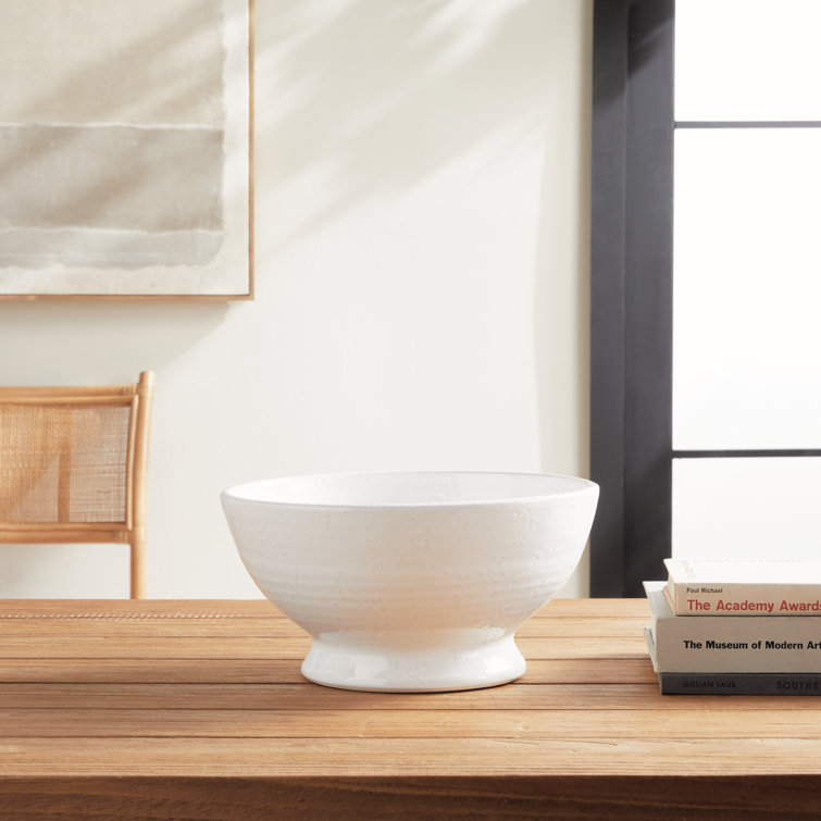 Handcrafted White Terracotta Decorative Bowl