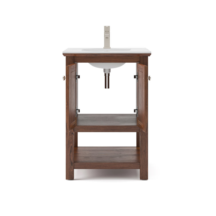 Manchester Warm Walnut 24" Freestanding Single Sink Vanity