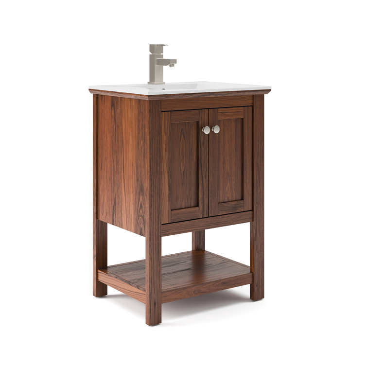 Manchester Warm Walnut 24" Freestanding Single Sink Vanity