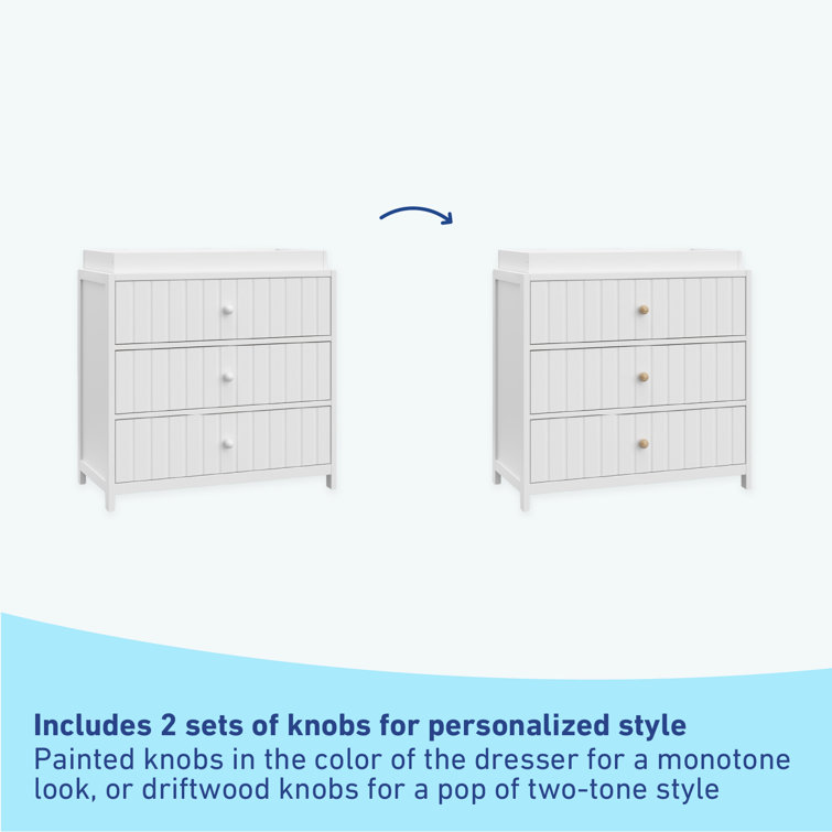 White 3-Drawer Chest with Changing Table Topper