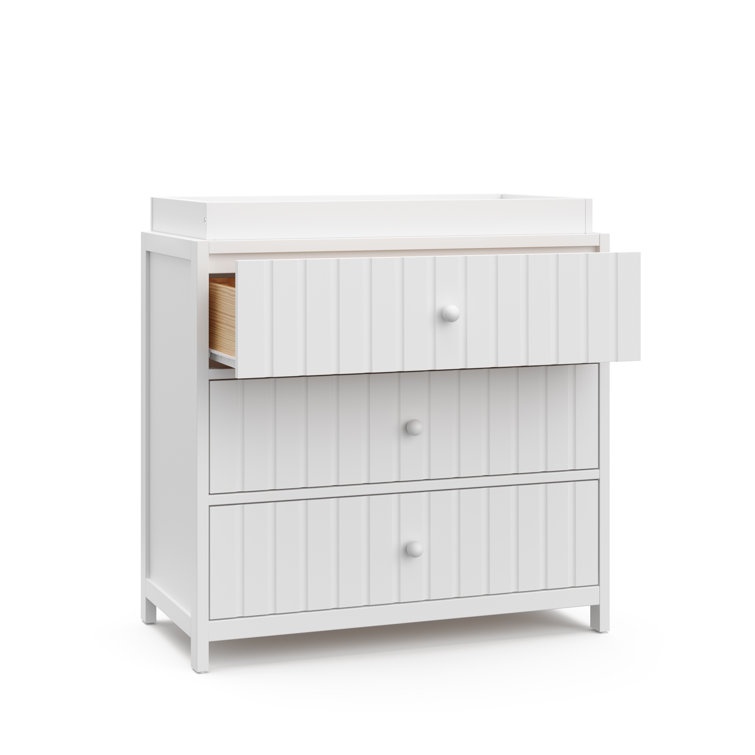 White 3-Drawer Chest with Changing Table Topper