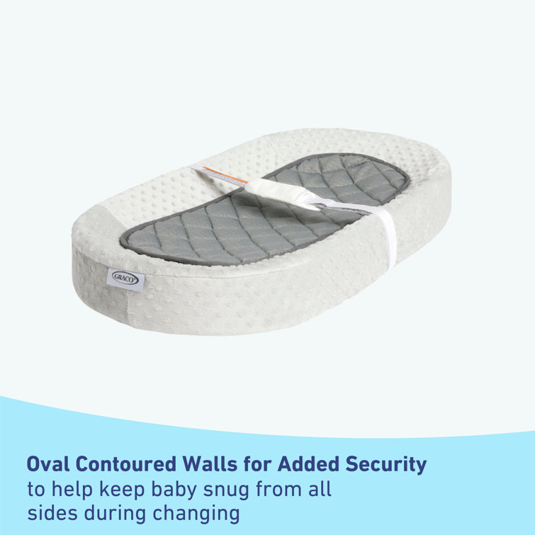 Graco Gray and White Oval Contoured Changing Pad with Cover