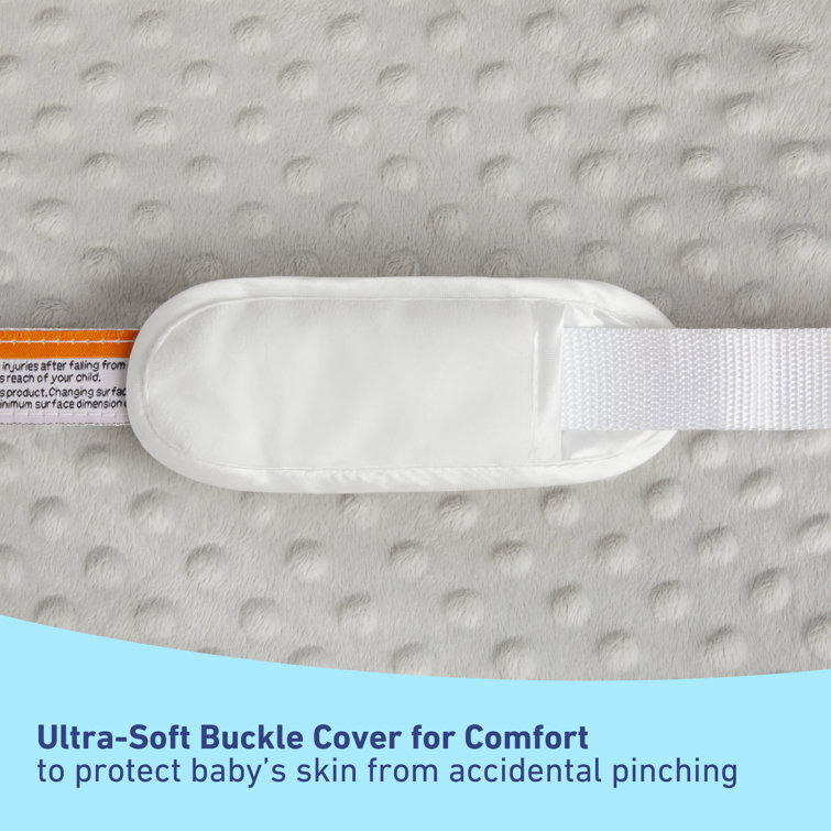 Graco Gray and White Oval Contoured Changing Pad with Cover