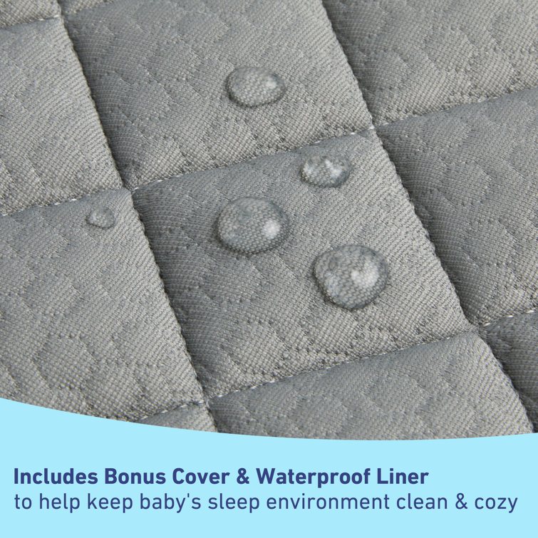 Graco Gray and White Oval Contoured Changing Pad with Cover