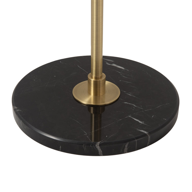 Matte Black and Brass Torchiere Floor Lamp with Alexa Compatibility