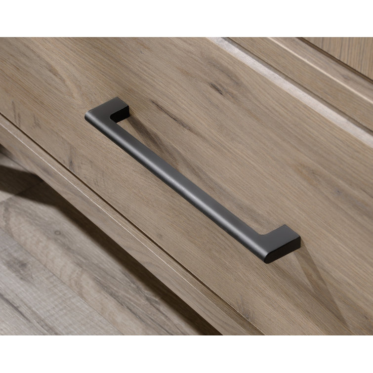 Laurel Oak Sliding Door Armoire with Mirror and Shelves