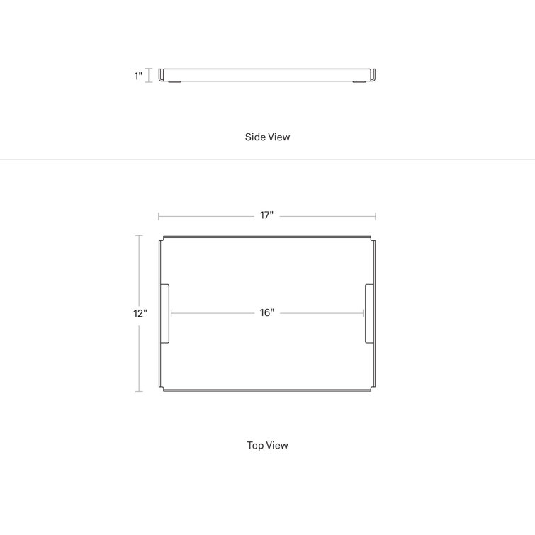 Copper and Steel Rectangular Serving Tray