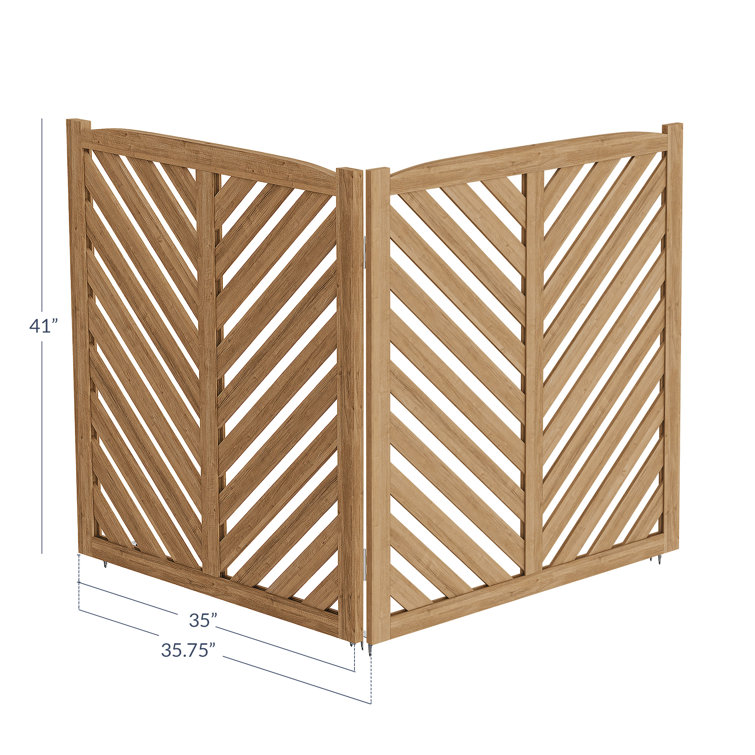 Brown Fir Wood Outdoor Privacy Fence Panels, 41" H x 36" L