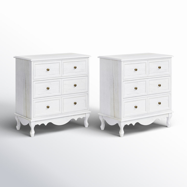 White Solid Wood Farmhouse Accent Chest with Gold Hardware