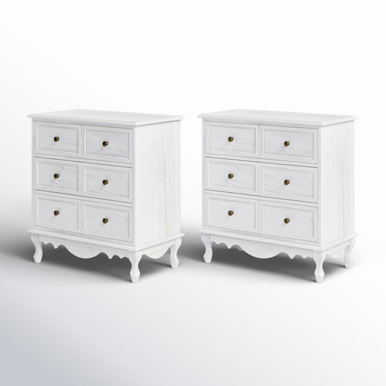 White Solid Wood Farmhouse Accent Chest with Gold Hardware
