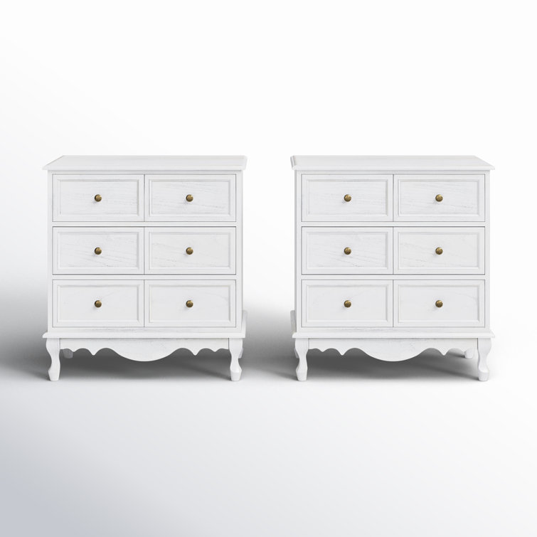 White Solid Wood Farmhouse Accent Chest with Gold Hardware