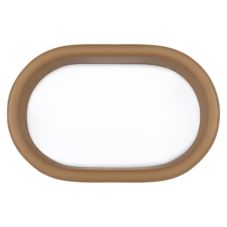 Camel Vegan Leather and Wood Bassinet for Newborns