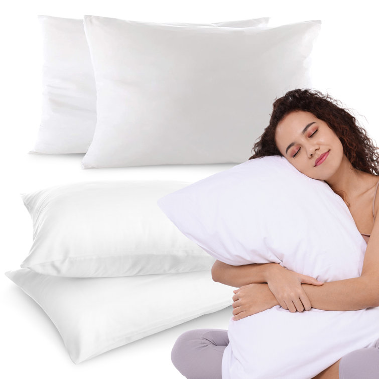 Cheer Collection Set of 2 White Microfiber Decorative Throw Pillows