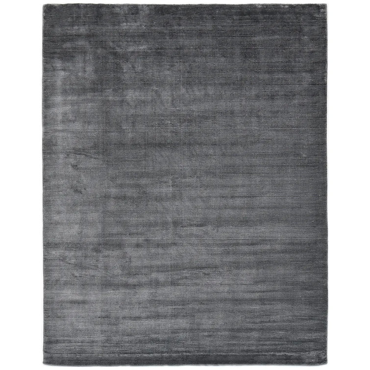 Elegant Cordi Dark Gray Hand-Knotted Wool-Blend 9' x 12' Area Rug