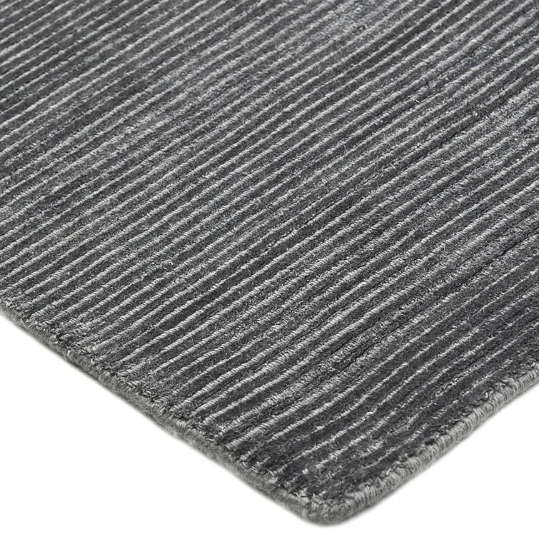 Elegant Cordi Dark Gray Hand-Knotted Wool-Blend 9' x 12' Area Rug