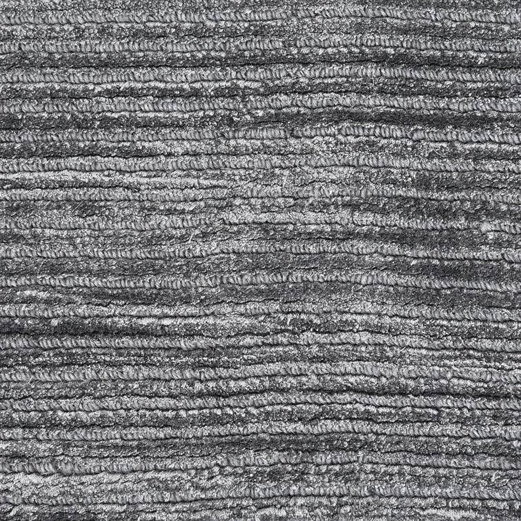 Elegant Cordi Dark Gray Hand-Knotted Wool-Blend 9' x 12' Area Rug