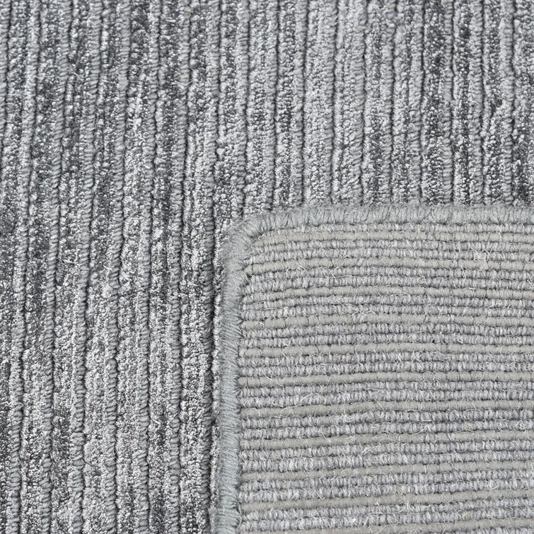 Elegant Cordi Dark Gray Hand-Knotted Wool-Blend 9' x 12' Area Rug