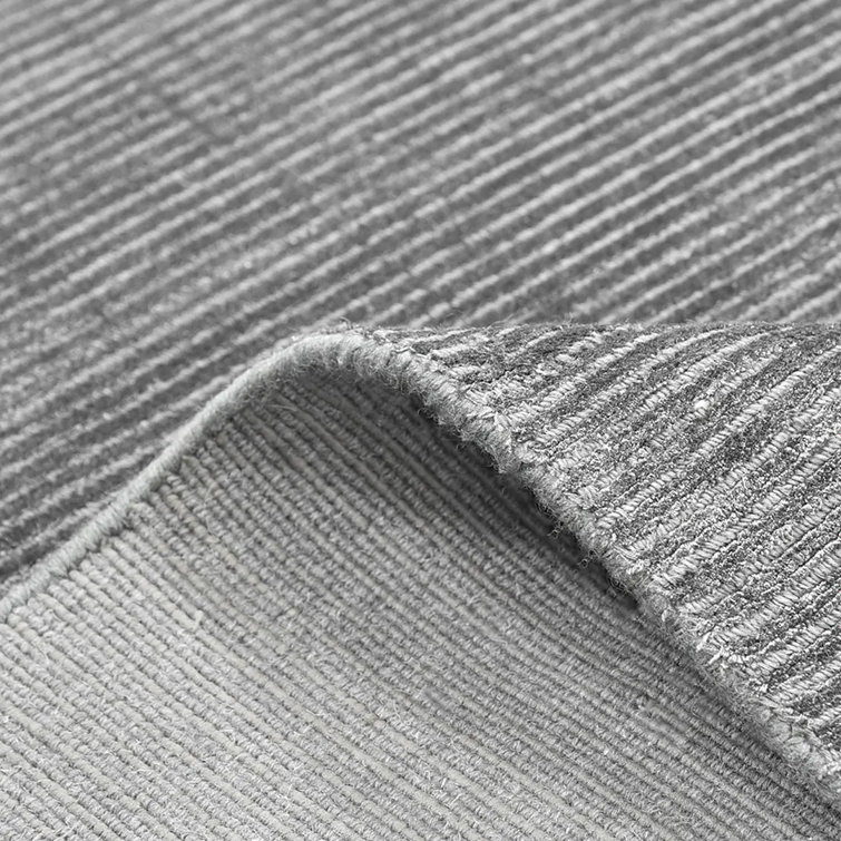 Elegant Cordi Dark Gray Hand-Knotted Wool-Blend 9' x 12' Area Rug
