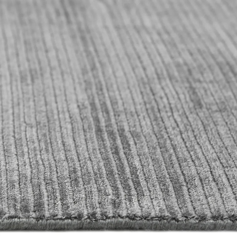 Elegant Cordi Dark Gray Hand-Knotted Wool-Blend 9' x 12' Area Rug