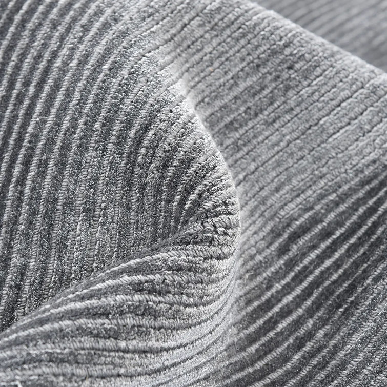 Elegant Cordi Dark Gray Hand-Knotted Wool-Blend 9' x 12' Area Rug