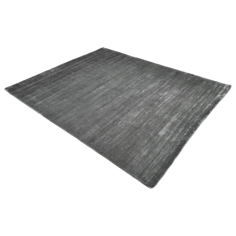 Elegant Cordi Dark Gray Hand-Knotted Wool-Blend 9' x 12' Area Rug