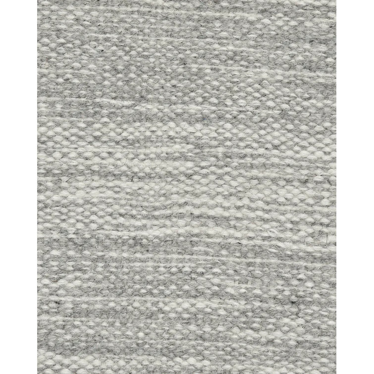 Louella Silver Stripe Handwoven Wool 8' x 10' Area Rug