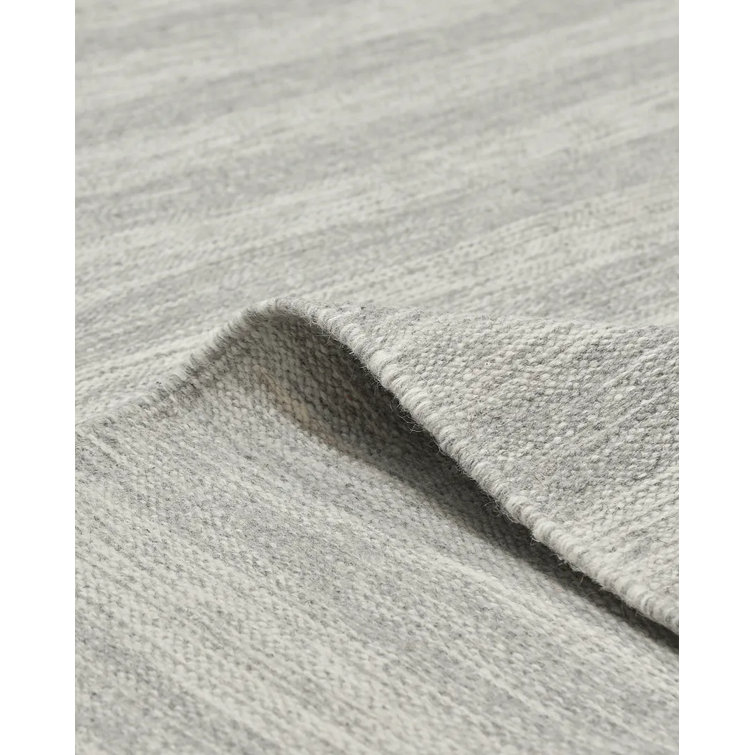 Louella Silver Stripe Handwoven Wool 8' x 10' Area Rug