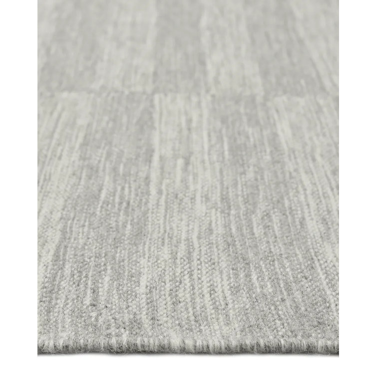 Louella Silver Stripe Handwoven Wool 8' x 10' Area Rug