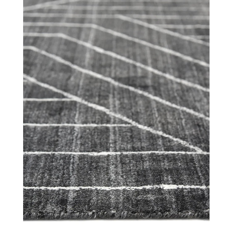 Elysian Gray Hand-Knotted Wool and Viscose 8' x 10' Area Rug