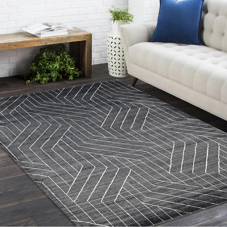 Elysian Gray Hand-Knotted Wool and Viscose 8' x 10' Area Rug