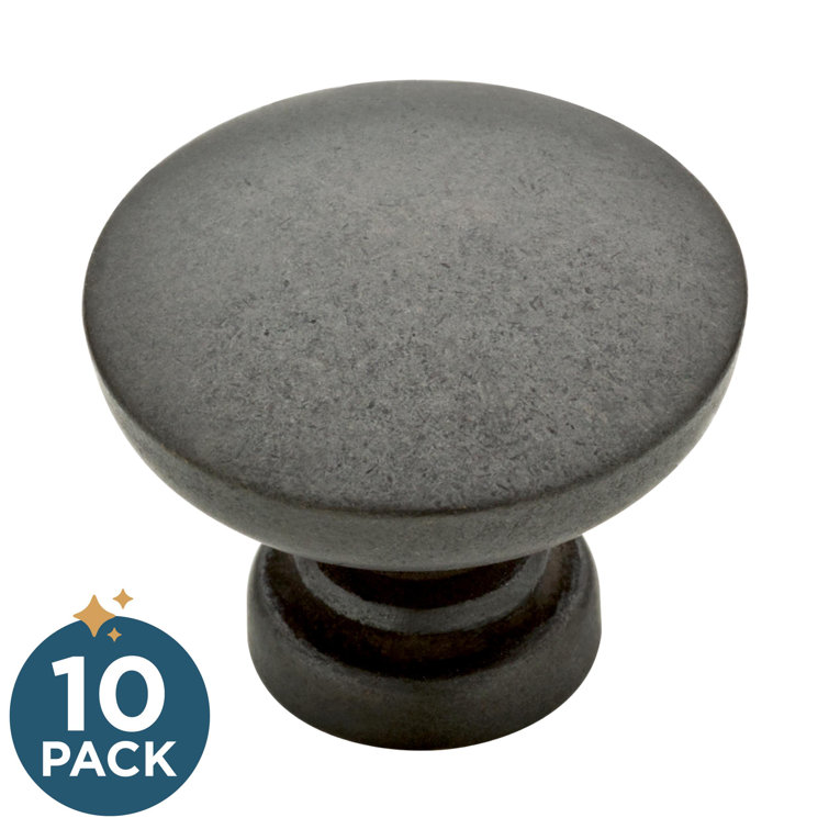 Soft Iron Distressed Round Mushroom Cabinet Knob Set