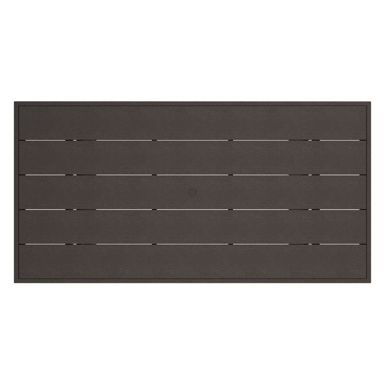 Modern Edge 78" Black HDPE Outdoor Dining Table