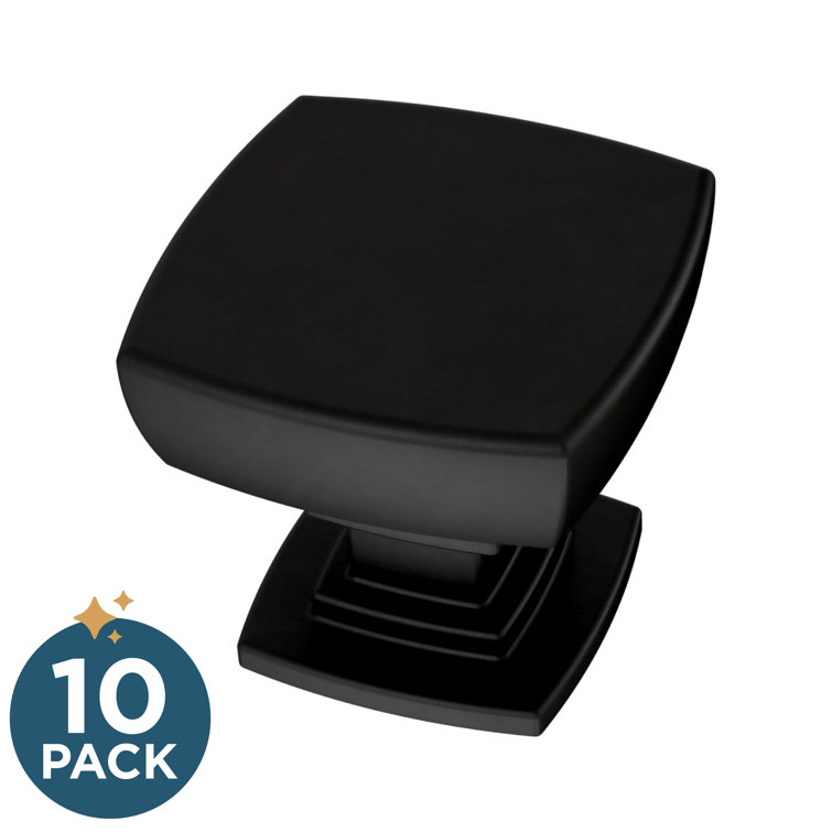 Matte Black Square Steel Cabinet Knob Set