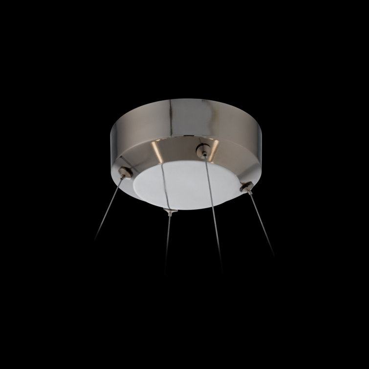 Polished Nickel Crystal LED Ring Pendant Light