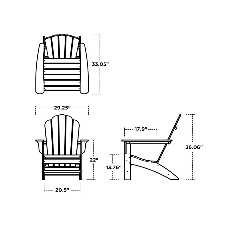 Aruba Blue Polywood Adirondack Chair with Arms