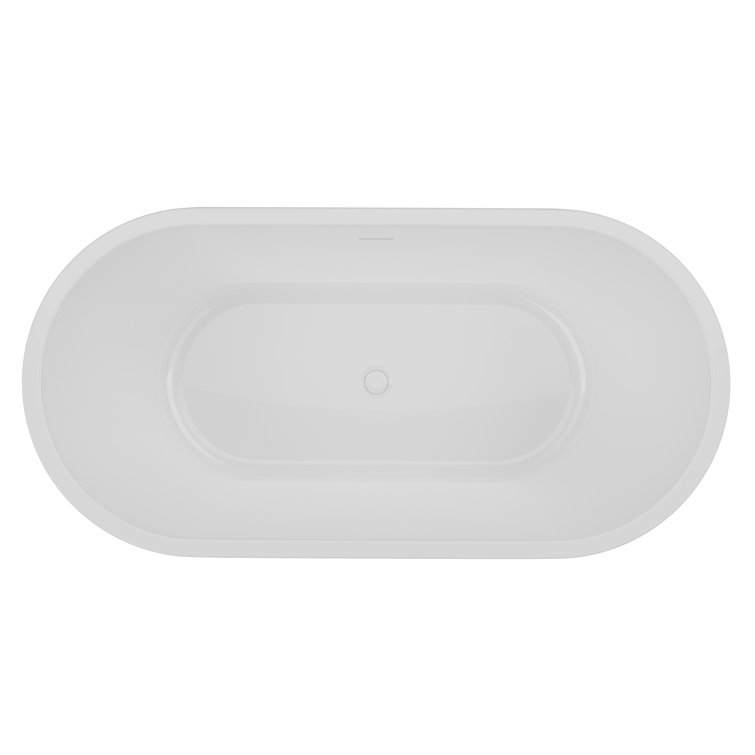 Black and White 55 Inch Acrylic Freestanding Bathtub