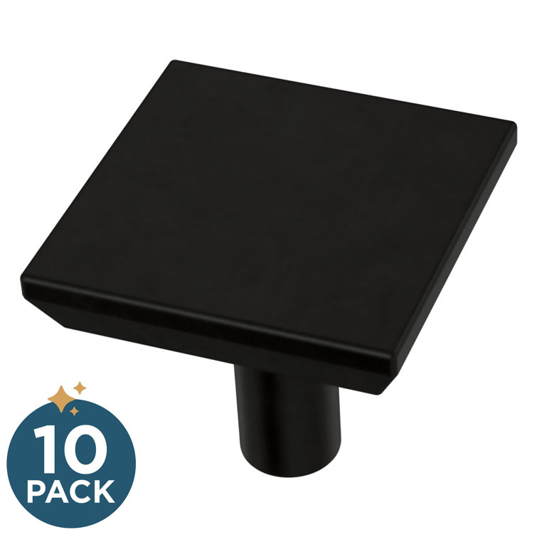Matte Black Square Brass Cabinet Knob Set