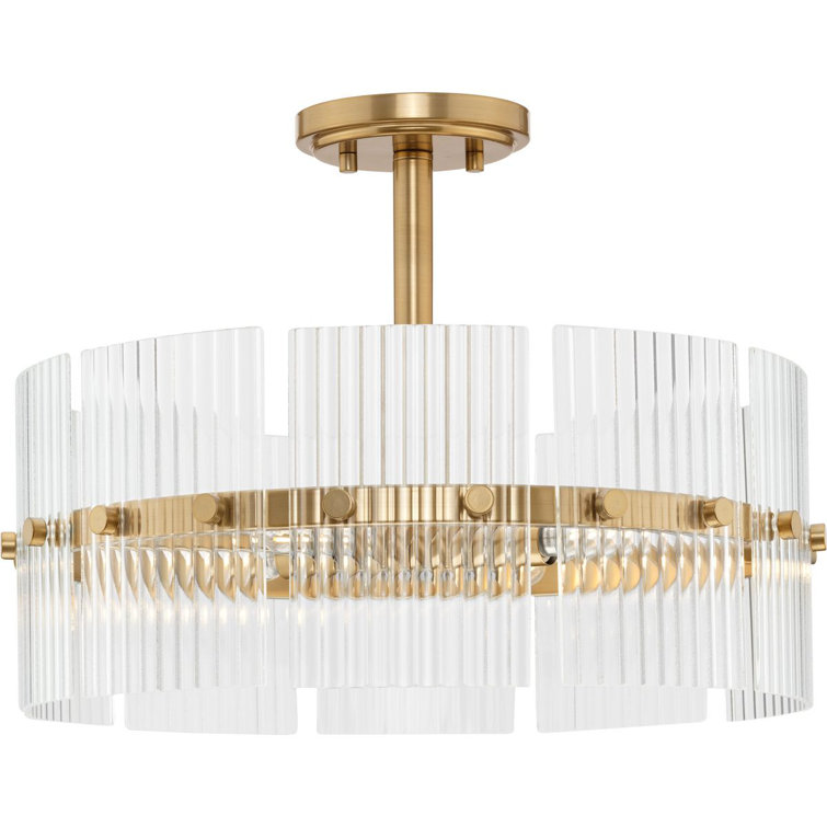 Seville Soft Gold Glass 4-Light Pendant