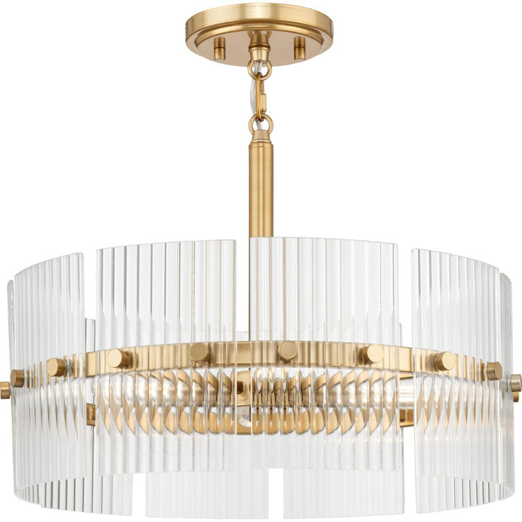 Seville Soft Gold Glass 4-Light Pendant
