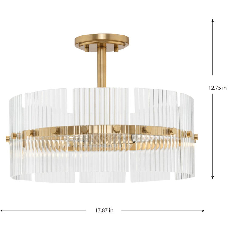 Seville Soft Gold Glass 4-Light Pendant