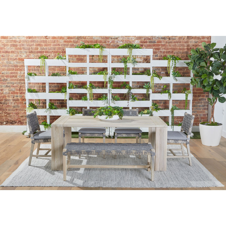 Costa Gray Teak Outdoor Dining Chairs with Cushions, Set of 2